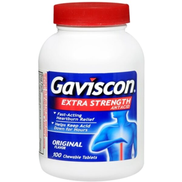 Gaviscon Extra Strength Antacid 100 Tablets