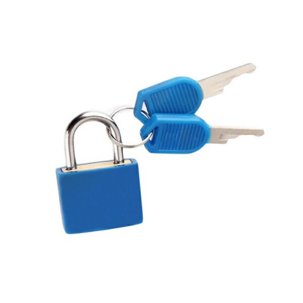 Mini Padlock Students Bag Travel Luggage Suitcase Drawer Locks with 2 pcs Keys - Blue