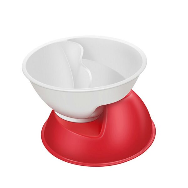 2 pcs Creative and Lovely Cereal Bowl with the Spiral Slide Design - Red + White