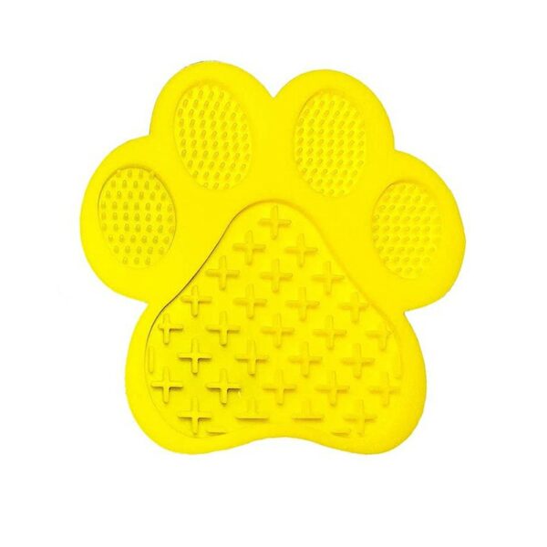 Non-Slip Silicone Dog Lick Pad Pet Food Feeder Bowl Puppy Cat Lick Mat Healthy - Yellow